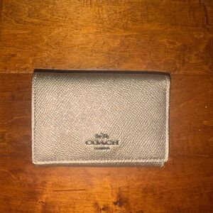 Coach Metallic Gold tri fold wallet
